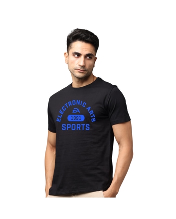 EA Sports Greys&Blues Pima Round neck T-Shirt-Black